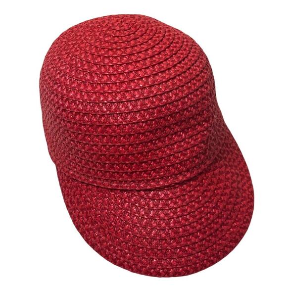 Eric Javits Mondo Woven Squishee Cap, red, resort, vacation, sporty, statement - Picture 1 of 8